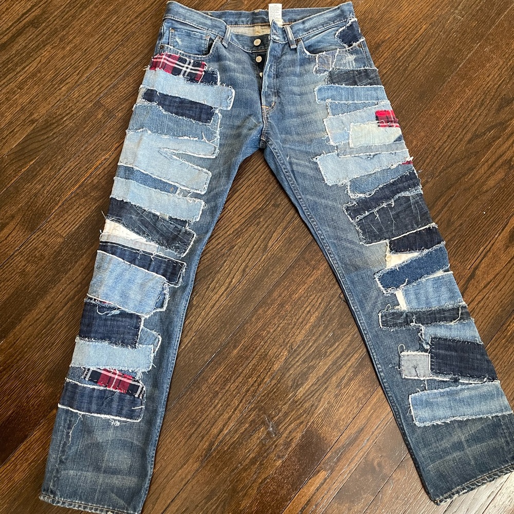 RL Denim & Supply American Flag Patchwork Jeans. Size 34X32 Great Condition